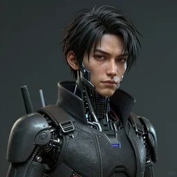 realistic portrait of cybernetic enhanced yasuho hiros as a cyberpunk, featured on cgsociety, matte painting, in focus