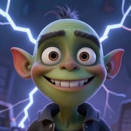 happy golem face portrait, close up, awarded animation, cinematic lightning, octane render, unreal engine
