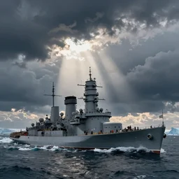 epic soviet warship in arctic by shishkin and aivazovsky