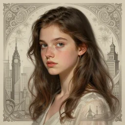 a young myanna buring, urban motifs, intricate, elegant, highly detailed, digital painting, trending on artstation, concept art, smooth sharp focus, illustration, art by artgerm and greg rutkowski