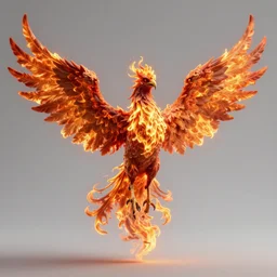 hyperdetailed image of a creepy phoenix with its full body flaming and wings spread 8 k extremely detailed hd hyperrealism fiery extremely accurate