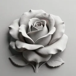 wireframe of a 3D sculpted rose