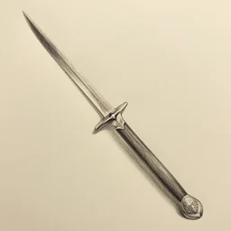 pencil drawing of scottish claymore
