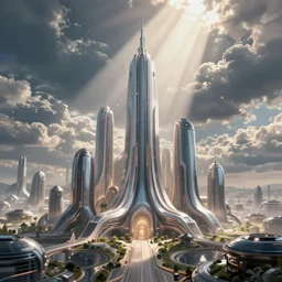 futuristic utopian city, mesmerizing hd photo