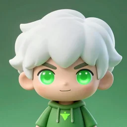 cartoon danny phantom white hair glowing green eyes cute detailed photorealistic fanart trending on tumblr green sharp teeth pointed fangs, Ross Tran,