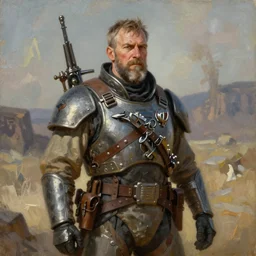 A veteran of the Copium Wars, oil painting, Artstation