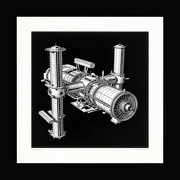 MC Escher print of space station