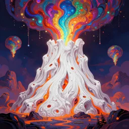 white lava, colorful dream, glowing lights, epic fantasy, colorfully, detailed illustration, digital art, highly saturated colors, overdetailed art, concept art, detailed illustration, hd, 4 k, digital art, greg rutkowski, dan mumford, trending on artstation