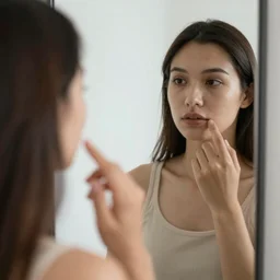 touching your heart thru the reflection in a mirror