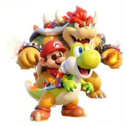 screenshot from mario dark souls 4 k highly detailed yoshi castle grim bowser fire
