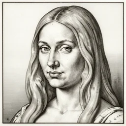 engraving of a portrait of a super model by albrecht durer