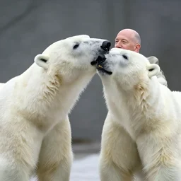 jeff bezos passionately kissing a polar bear, leica, photo 3 5 mm