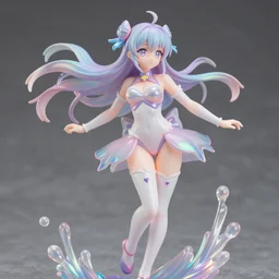 sakimi - chan isolated vinyl figure voluptuous harajuku cute magical girl character design, figure photography, dynamic pose, holographic undertones, motion shapes color design, glitter accents on figure, anime stylized, sharp focus, accurate fictional proportions, high delicate defined details, ethereal lighting, global awarded