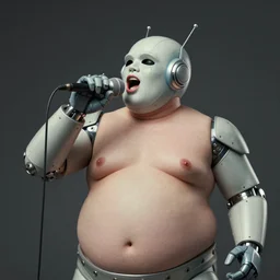 ( ( ( ( ( 1 9 5 0 s retro future android robot fat singer. muted colors., ) ) ) ) ) by jean - baptiste monge,!!!!!!!!!!!!!!!!!!!!!!!!!