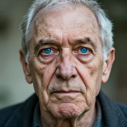 a very ugly blue eyed old man
