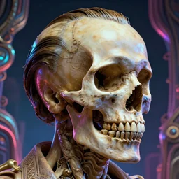 a medical photograph of a man with an open skull. cult dystopian neon environment, intricate, elegant, highly detailed, rule of thirds, digital sculpture, artstation, 8 k rendering, ray tracing, by salvador dali and david cronenberg
