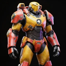 Fallout Institute Power Armor Concept Art, vibrant colors, 8k photorealistic, black background, HD, high details, trending on artstation