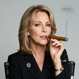 martha stewart smoking a cigar, ( sony a 7 r iv, symmetric balance, polarizing filter, photolab, lightroom, 4 k, dolby vision, photography awardm, voque, perfect face )