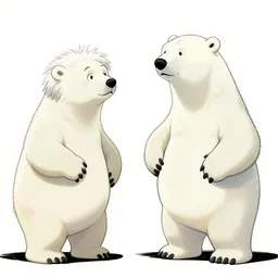 a comic book depicting albert einstein arguing with a polar bear