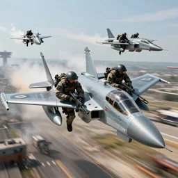 action photography, fast paced, imperial jet commando troopers flying towards the battlefield, tactical warfare, blaster fire bright as neon, huge explosions, total chaos, fallen comrades everywhere, epic star wars space battle on the background, trending on artstation, hi - res, 8 k, hyperrealist, breathtaking, groundbreaking, awe - inspiring, award - winning, octane render, unreal engine 5, arnold render
