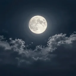 a moon shining behind a cloudy night, cool color palette, matte painting in the style of studio ghibli