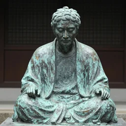old bronze statue of takeshi kitano