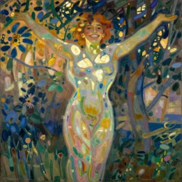 happiness art by mucha and monet