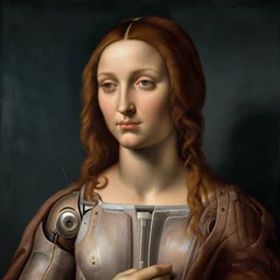 a portrait of a female android by fra angelico