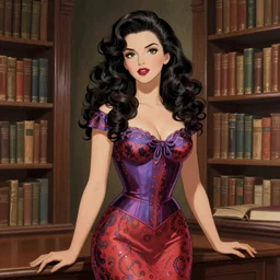 a beautiful Morena Baccarin in 1950's fashion, library background, intricate, highly detailed, digital painting, artstation, official media, anime key visual, concept art, rich vivid colors, ambient lighting, sharp focus, illustration, art by Artgerm, Makoto Shinkai, Ilya Kuvshinov, Lois Van Baarle, and Rossdraws