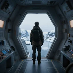 seeking cover in a spaceship, in norway, year 1 3 0 0, artstation