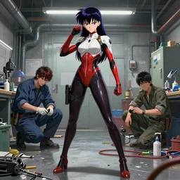 a fullbody portrait of motoko kusanagi in combat, the major ghost in the shell stand alone complex, under repairs, maintenance by ilya kuvshinov, rossdraws, artgerm, sola digital arts, anti aliasing, raytracing