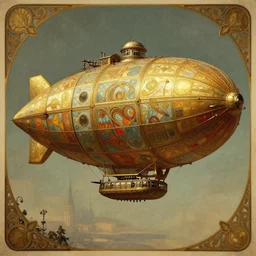 steampunk zeppelin, majestic, ornamental, glorious, science fantasy, matte painting, by artgerm, greg rutkowski, alphonse mucha