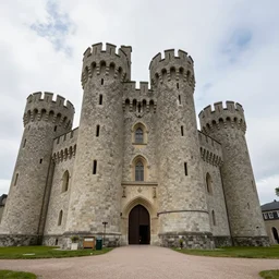 castle, 4 towers, photorealistic, hyper detailed, picture taken from the ground, first person perspective, realistic
