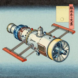 A ukiyo-e print of SpaceStation, by Utagawa Hiroshige, trending of artstation, colorful