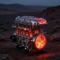 a car engine made from lava lamps