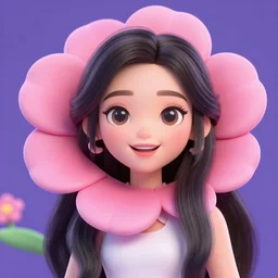 happy beautiful flower female digital avatar