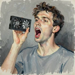 Helium-voiced man with a bad GPU, by Matisse