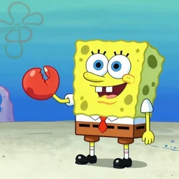 the perfect mix between mister crabs and spongebob, spongebob style, cartoon, good quality, simple, colorful