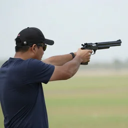 gun shooting a gun, 4k, photorealistic