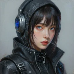 portrait painting of a cyberpunk olivia hye hacker, sharp focus, award - winning, trending on artstation, masterpiece, highly detailed, intricate. art by josan gonzales and moebius and deathburger