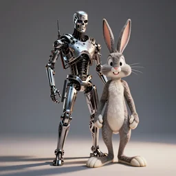 a studio photograph of T1000 from Terminator but its bugs bunny.