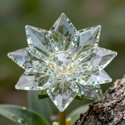 a photo of exotic surreal living glass prism flower by chris wood, outdoors, spotlight shining through, 3 5 mm, featured on behance