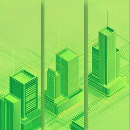 abstract beautiful background, card templmate, green, wallpaper, lines, isometric city geometry, adobe illuatrator, multicolor, 3 d shapes, glitches, trending behance, metro scheme, poster by wlop, tooth wu, greg rutkowski, beeple