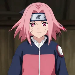 Sakura from Naruto drawn by Kishimoto, digital.