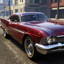 closeup low angle photo hotrod 1 9 5 4 batmobile lincoln futura on a city street, gta 5, hyper detailed, smooth, high contrast, volumetric lighting, octane, jim lee, giorgetto giugiaro, craig mullins, chris bangle, ian callum!, vibrant rich deep color, comic book