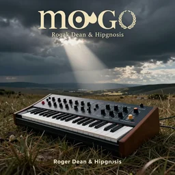 moog modular synthesizer, album cover art by Roger Dean and Hipgnosis