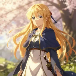 violet from violet evergarden as medieval peasant in spring wonderful masterpiece highly detailed scifi, beautiful cinematic light deep focus, elegant, digital painting, smooth, sharp focus, golden ratio, dramatic illumination, ultra realistic, 4 k, art by greg rutkowski wlop rossdraws