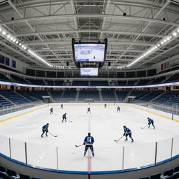 hockey arena with two teams