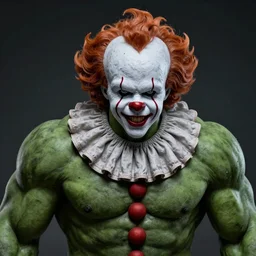 hulk as pennywise, 8 k, realistic, photo real, smooth, sharp, intricate detail, hyper detail, dramatic lighting, dramatic shading