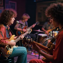 dramatic scene shallow depth of field uncanny surreal photograph of a colorful intimate music scene in 1 9 9 5 titled'this yellow ', photographed by william eggleston and ken price and man ray, grainy shocking detail trending on artstation 8 k